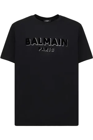 Balmain Camiseta De Algodón Orgánico Flocado