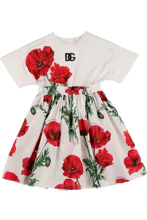 Dolce & Gabbana Vestido De Algodón Con Estampado Floral