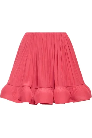 Lanvin Minifalda De Charmeuse Con Volantes