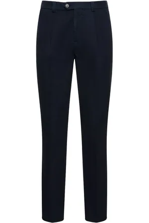 Brunello Cucinelli Pantalones Rectos De Gabardina De Algodón