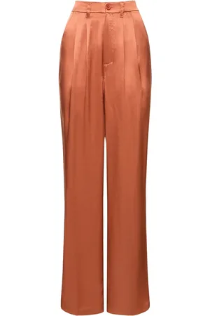 ANINE BING Pantalones Rectos De Satén De Seda