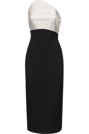 Roland Mouret Strapless Silk & Wool Midi Dress