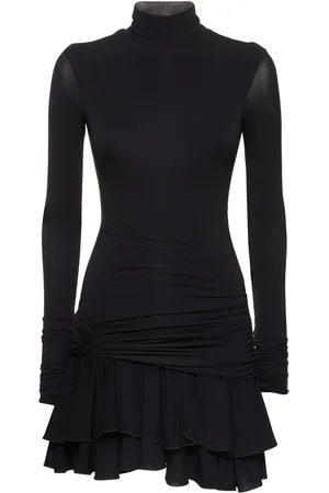 BLUMARINE Vestido Corto De Jersey Drapeado Con Cuello Alto