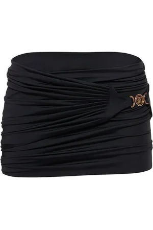 VERSACE Minifalda De Jersey Con Logo De Metal