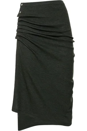 Paco rabanne Falda Midi De Jersey De Algodón Stretch Drapeada