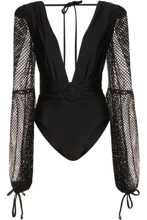PATBO Body De Malla Con Cuello Escotado