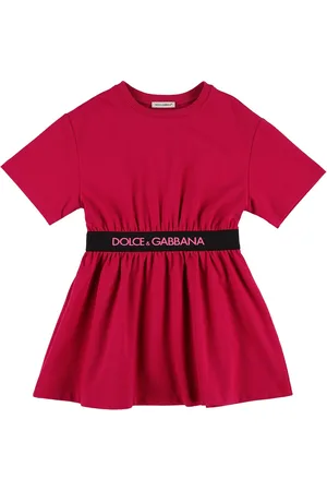 Dolce & Gabbana Vestido De Algodón Jersey Con Logo