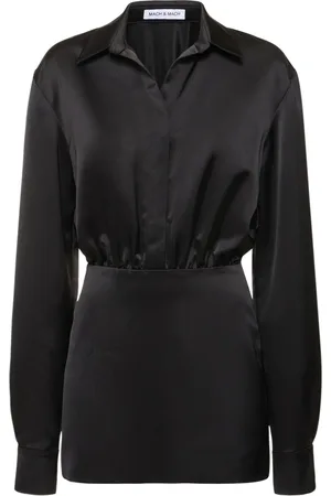 Mach & Mach Vestido Camisero Corto De Satén
