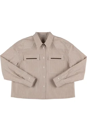 Brunello Cucinelli Camisa De Popelina De Algodón
