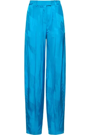 The Attico Pantalones Anchos De Satén Con Jacquard