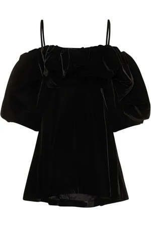 Etro Vestido Corto De Terciopelo Hombros Descubiertos
