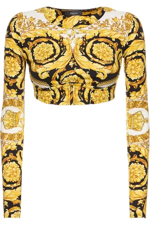 VERSACE Top Corto De Jersey Estampado