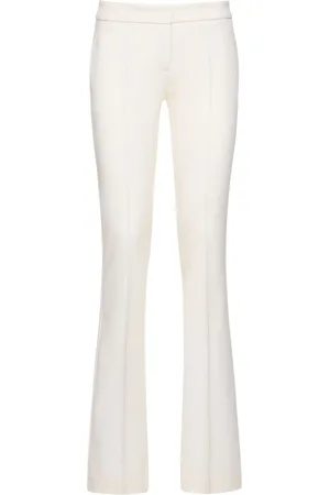 BLUMARINE Pantalones Rectos De Lana Con Cintura Alta