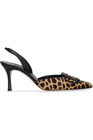 Manolo Blahnik Zapatos Destalonados Piel Efecto Potro 70mm