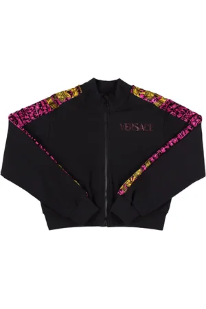 VERSACE Sudadera Corta De Algodón Con Logo Bordado