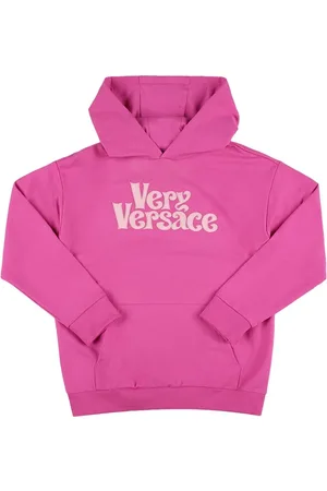 VERSACE Sudadera De Algodón Con Logo Bordado Y Capucha