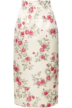 EMILIA WICKSTEAD Falda Midi De Duchesse Con Cintura Alta