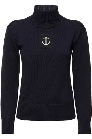Jil Sander Suéter De Punto De Lana Con Cuello Alto Y Logo
