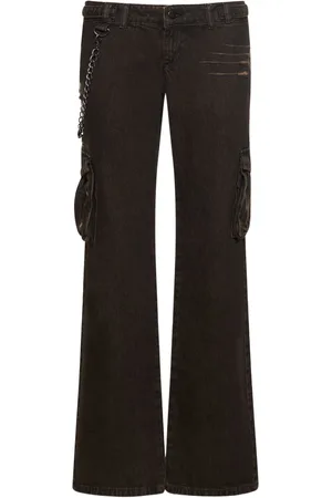 Miaou Pantalones Anchos De Denim De Algodón