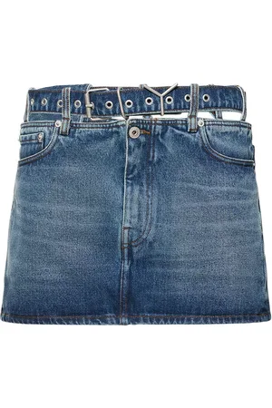 Y / PROJECT Falda Mini De Denim Con Cinturón Logo