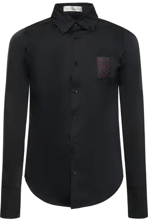 Ludovic De Saint Sernin Camisa Slim Fit De Tafetán Con Logo
