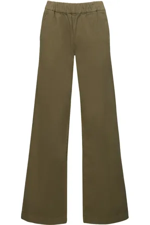 ANINE BING Pantalones Rectos De Algodón Stretch