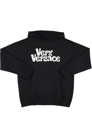 VERSACE Sudadera De Algodón Con Logo Bordado Y Capucha