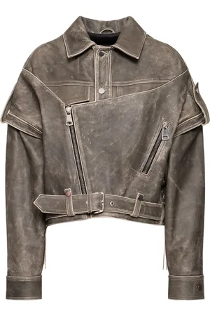 Manokhi Chaqueta Oversize De Piel Vintage