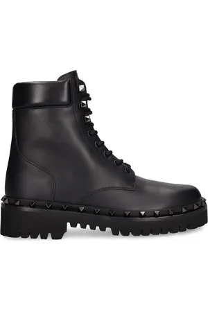 VALENTINO GARAVANI Botas Combat De Piel 50mm
