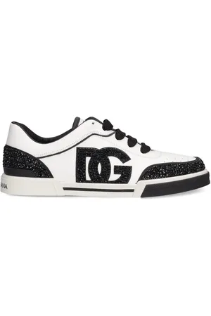 Dolce & Gabbana Sneakers De Piel Glitter Con Cordones Y Logo