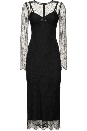 Dolce & Gabbana Vestido Midi De Manga Larga Con Encaje