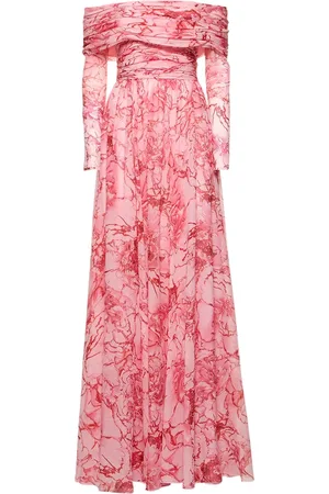 Giambattista Valli Vestido De Seda Georgette Hombros Descubiertos