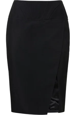 MUGLER Falda Midi De Sarga De Viscosa
