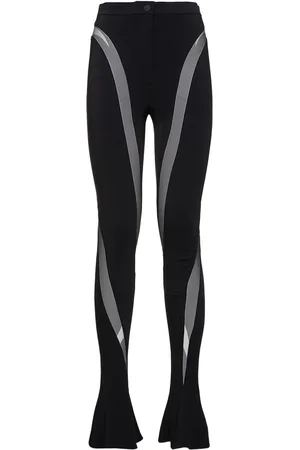 MUGLER Leggings De Crepé Y Tul Crepé
