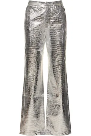 ROTATE Pantalones De Viscosa Metalizada
