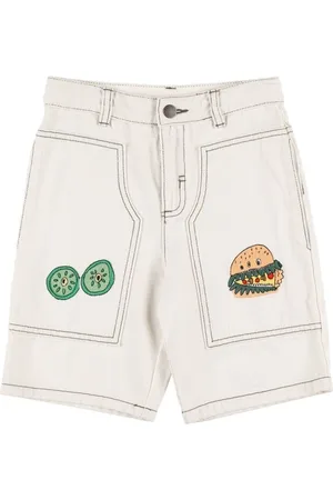 Stella McCartney Shorts De Denim De Algodón Bordados
