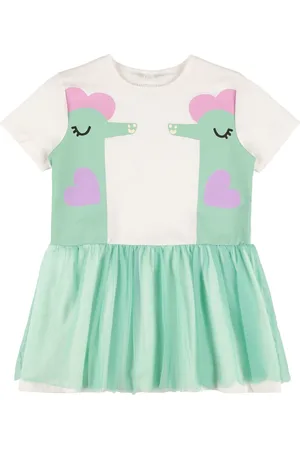 Stella McCartney Vestido De Algodón Jersey Y Tul