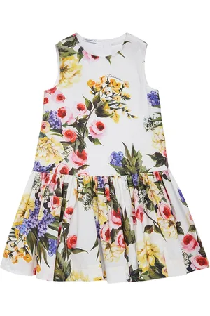 Dolce & Gabbana Vestido De Algodón Con Estampado Floral