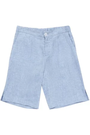Dolce & Gabbana Shorts De Lino Con Parche De Logo