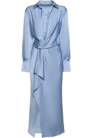 Simkhai Vestido Midi Drapeado Con Manga Larga