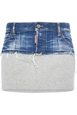 Dsquared2 Minifalda De Denim Y Jersey