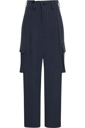 YOHJI YAMAMOTO Pantalones Cargo De Crepé De China