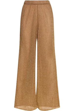 Oseree Pantalones De Lúrex Con Cintura Alta