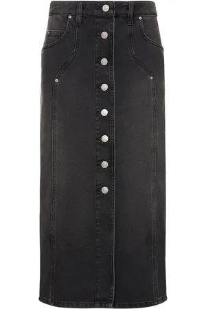 Marant Etoile Falda Larga De Denim De Algodón