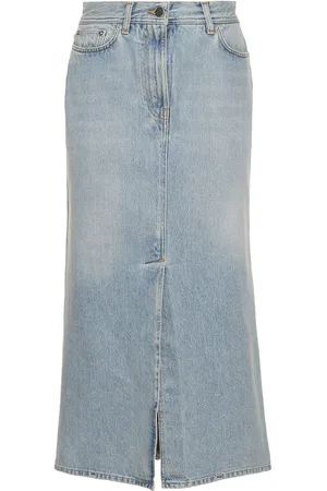 Loulou Studio Falda Larga De Denim De Algodón