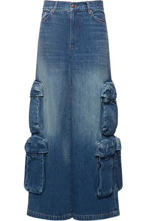 AMIRI Jeans De Denim De Algodón Cintura Alta