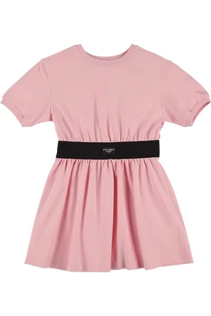 Dolce & Gabbana Vestido De Jersey De Algodón Con Logo