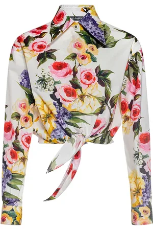 Dolce & Gabbana Camisa Corta De Algodón Popelina Estampado