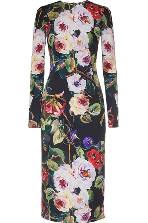 Dolce & Gabbana Vestido Midi De Seda Charmeuse Estampado