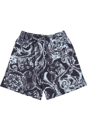 VERSACE Shorts De Felpa De Algodón Con Estampado